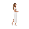 Asymmetric Draped Satin Midi Dress