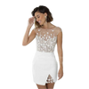Backless Boho Satin Mini Dress-White