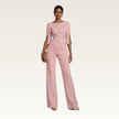 Bateau Neck Straight-Leg Jumpsuit Pink