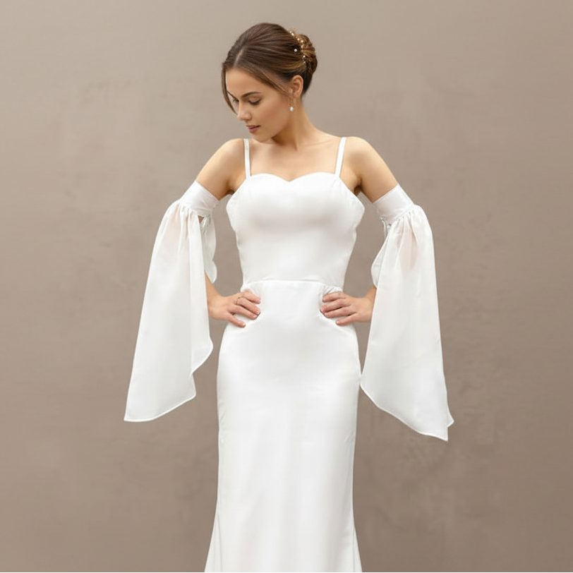 Bridal Chiffon Cuff Long Sleeves