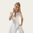 Deep V-Neck Satin Wedding Dress top