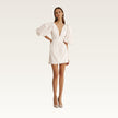 Deep V Puff Sleeve Mini Dress
