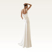 Draped Cowl Back Slit Gown Back