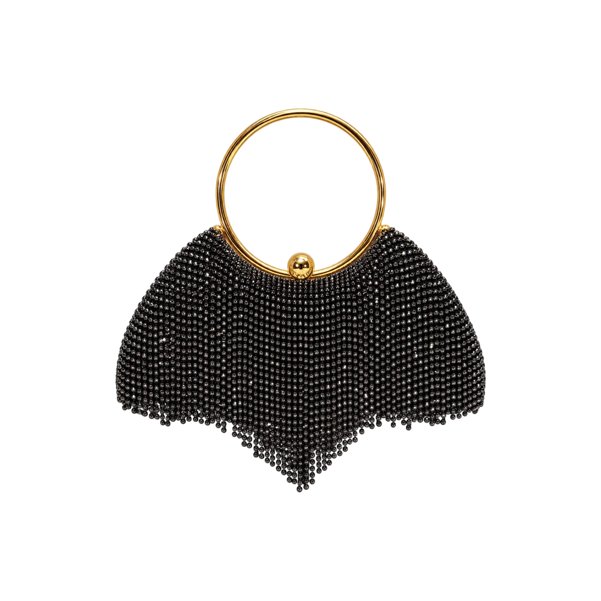 Draped Metallic Mesh Handle Bag