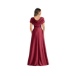 Draped Off-Shoulder Satin Maxi Dress