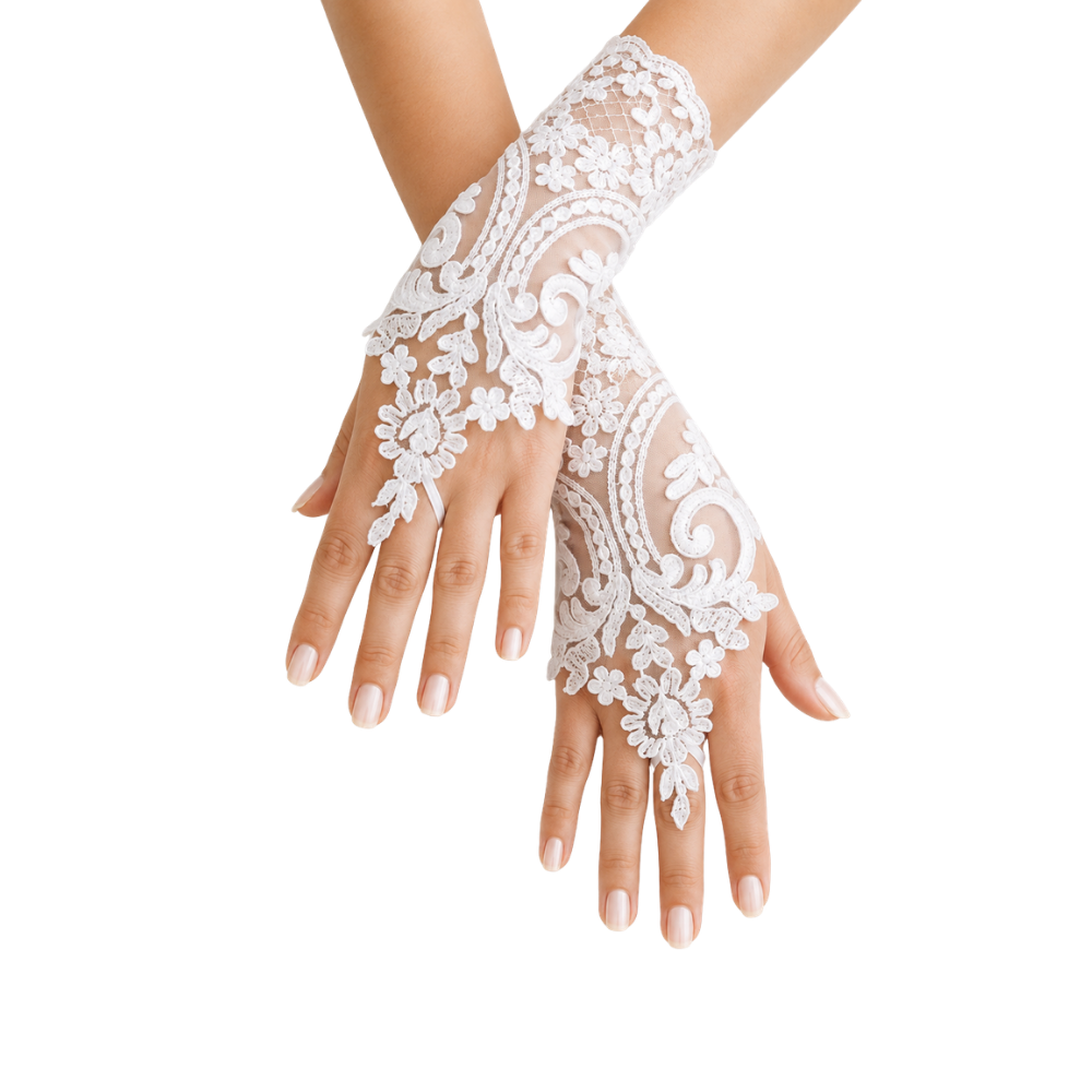 Floral Lace Fingerless Gloves