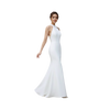 Halter Neck Open Back Gown-White