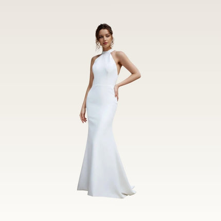 Halter Neck Open Back Gown