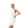 Halter Neck Satin Mini Dress-White