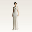 Halter Satin Pleated Column Gown
