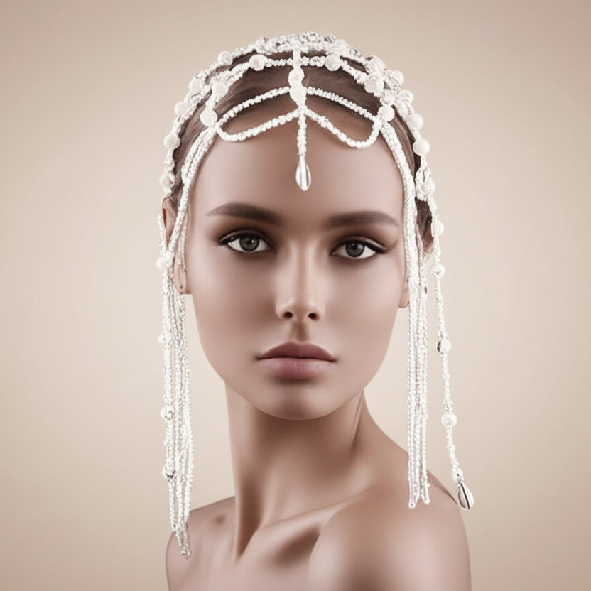Handmade Pearl Tassel Headpiece