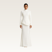 High-Neck Drop-Waist Maxi Dress