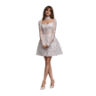 High-Neck Lace Mini Dress White
