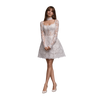 High-Neck Lace Mini Dress White
