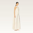 High Neck Satin Cape Gown