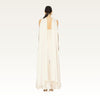 High Neck Satin Cape Gown Back