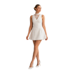 Illusion Lace Satin Mini Dress