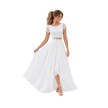 Lace Crop Top Chiffon Skirt Set