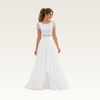 Lace Crop Top Chiffon Skirt Set