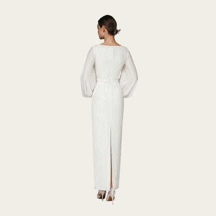 Long Sleeve Column Dress-back