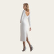 Long Sleeve Jersey Midi Wedding Dress