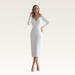 Long Sleeve Jersey Midi Wedding Dress