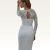 Long Sleeve Lace Column Dress Back