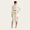 Long Sleeve Mini with Back Bow-Back ivory