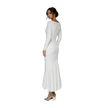 Long Sleeve Square Neck Midi-White