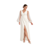 Long Sleeve V-Neck Column Dress