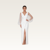 Long Sleeve V-Neck Column Dress