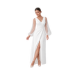 Long Sleeve V-Neck Column Dress