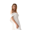 Modern Off The Shoulder Sheath Dress in white