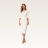 Notched Neck Satin Midi Dress