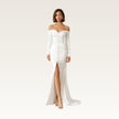 Off-Shoulder Column Gown with Slit
