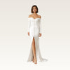 Off-Shoulder Column Gown with Slit