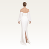 Off-Shoulder Jersey Column Gown Back