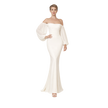 Off-Shoulder Jersey Column Gown Ivory