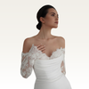 Off-Shoulder Lace Sleeve Gown