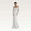 Off-Shoulder Lace Sleeve Gown