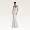 Off-Shoulder Lace Sleeve Gown
