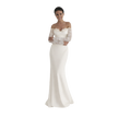 Off-Shoulder Lace Sleeve Gown
