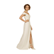 Off-Shoulder Satin Column Dress-ivory