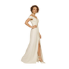 Off-Shoulder Satin Column Dress-ivory