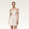 Off-Shoulder Satin Mini Dress
