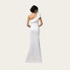 One-Shoulder Column Gown with Slit-back