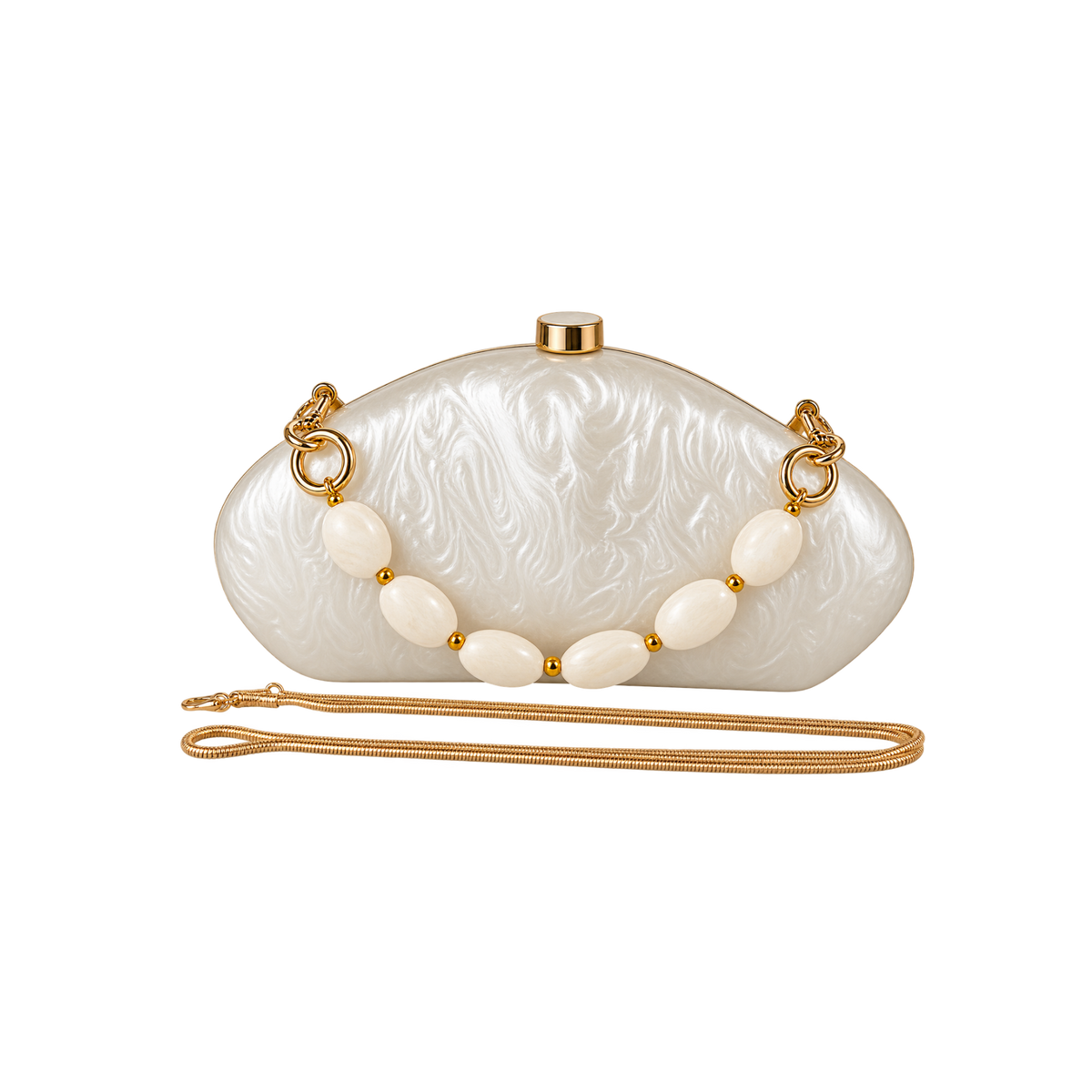 Pearlescent Sculpted Acrylic Clutch