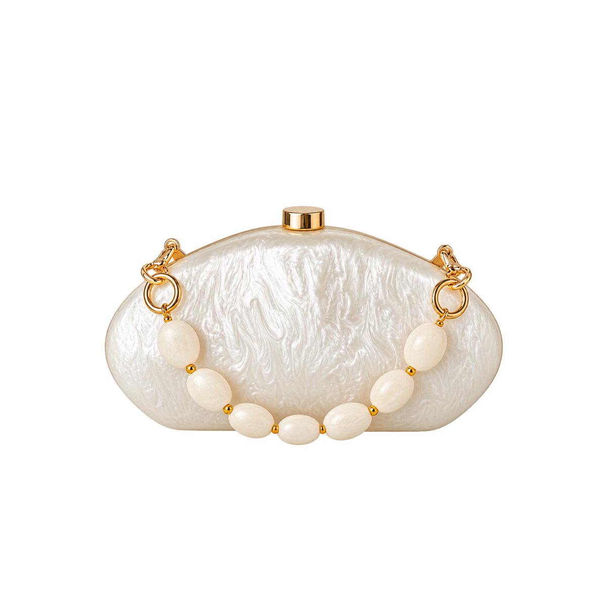 Pearlescent Sculpted Acrylic Clutch