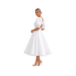 Puff Sleeve Satin A-Line Dress