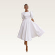 Puff Sleeve Satin A-Line Dress
